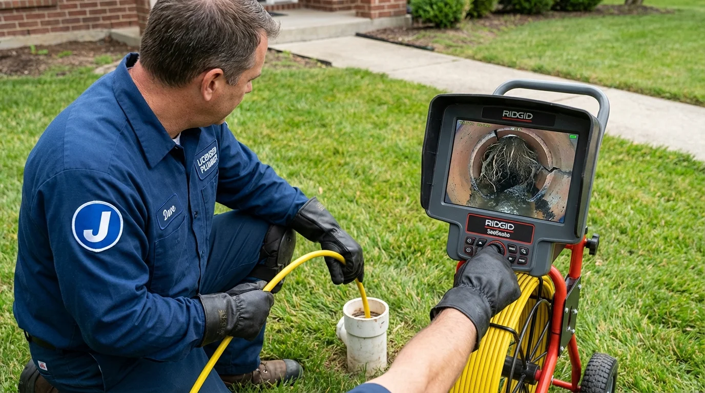 Sewer camera inspection being performed by Johns Plumbing LLC in Golden Meadow