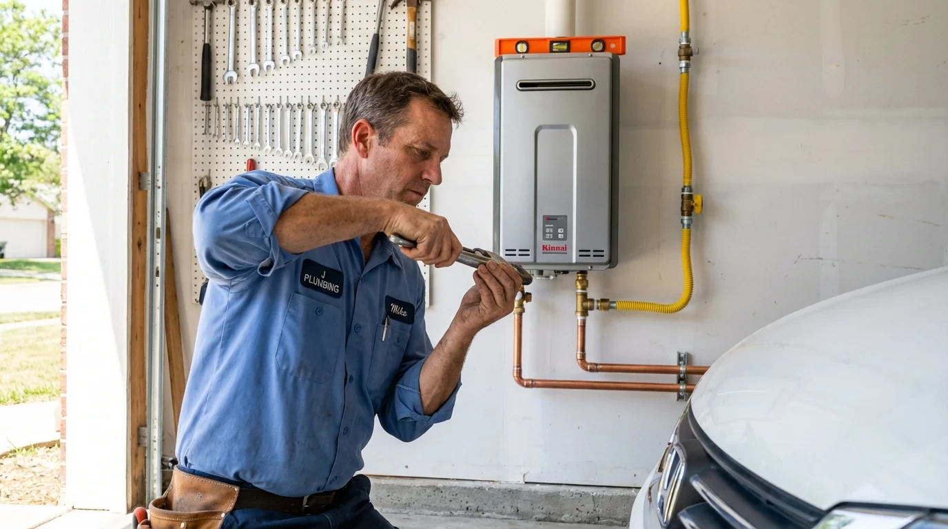 Tankless water heater installation by a Johns Plumbing LLC plumber in Golden Meadow